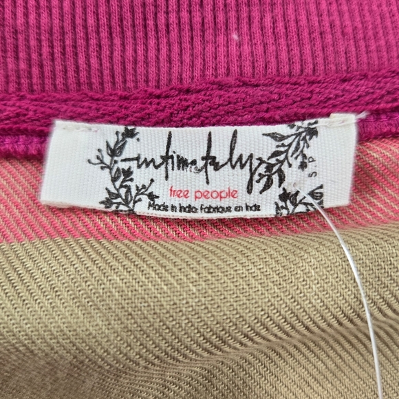 Free People Sugar Cookie Flannel Pajama Sweatshirt. Color Warm Combo. Size Small - Picture 10 of 11